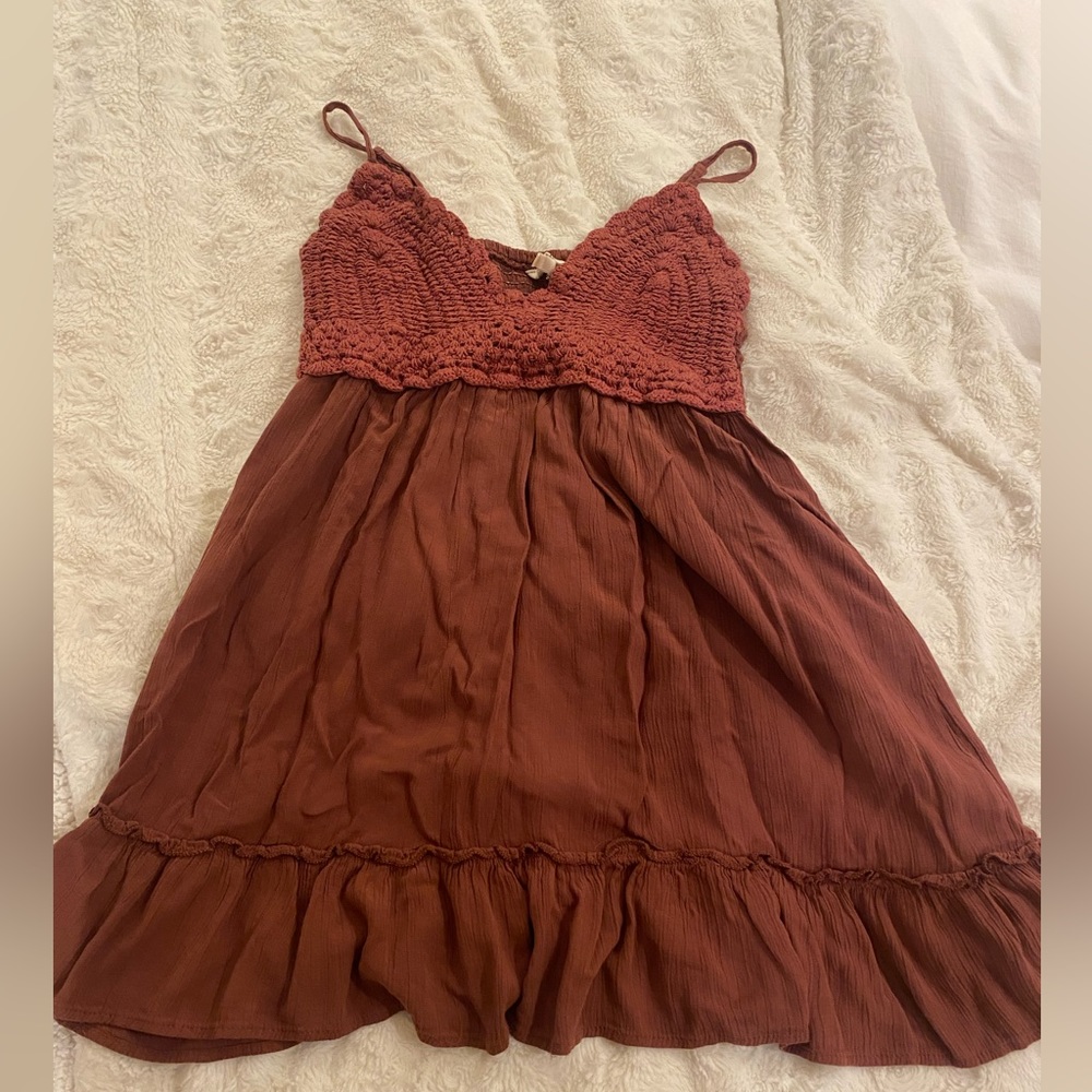 Crochet V-neck BoHo dress
